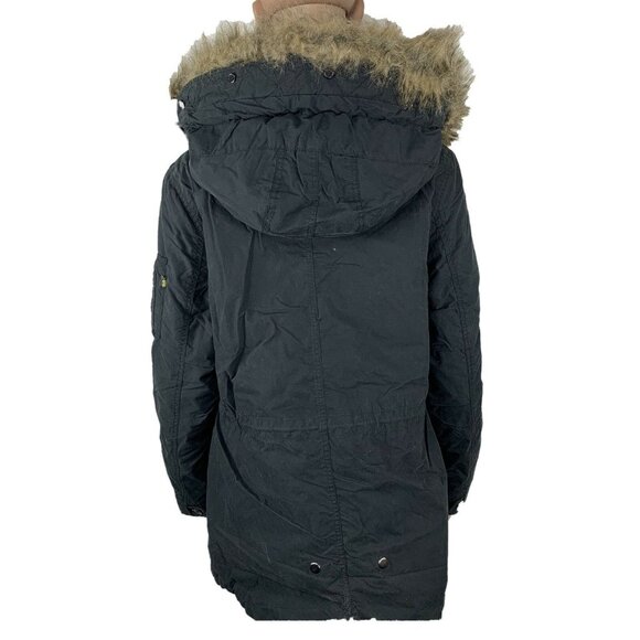 Alpha Industries Womens J-4 Fishtail Puffer Anorak Jacket Black Small Regular - Picture 3 of 9